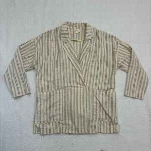 Maeve by Anthropologie Striped Jacket – Cotton Blend Boho Blazer with Pockets